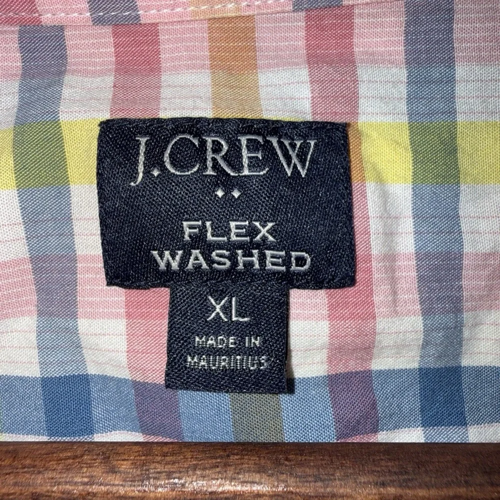J Crew Shirt Mens XL Colorful Flex Washed Short Sleeve Button Up Preppy Spring - Picture 5 of 9